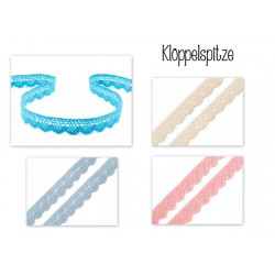 1m Klöppelspitze aus Baumwolle Breite 15 mm